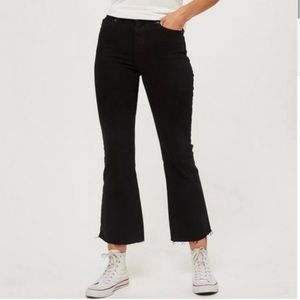 Topshop Moto Black Dree Cropped Kick Flare Jeans Size 30 x 30
